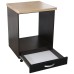 Corp pentru cuptor incorporabil cu sertar Zebra, Wenge/Negru, cu blat artar, 60 x 85 x 60 cm